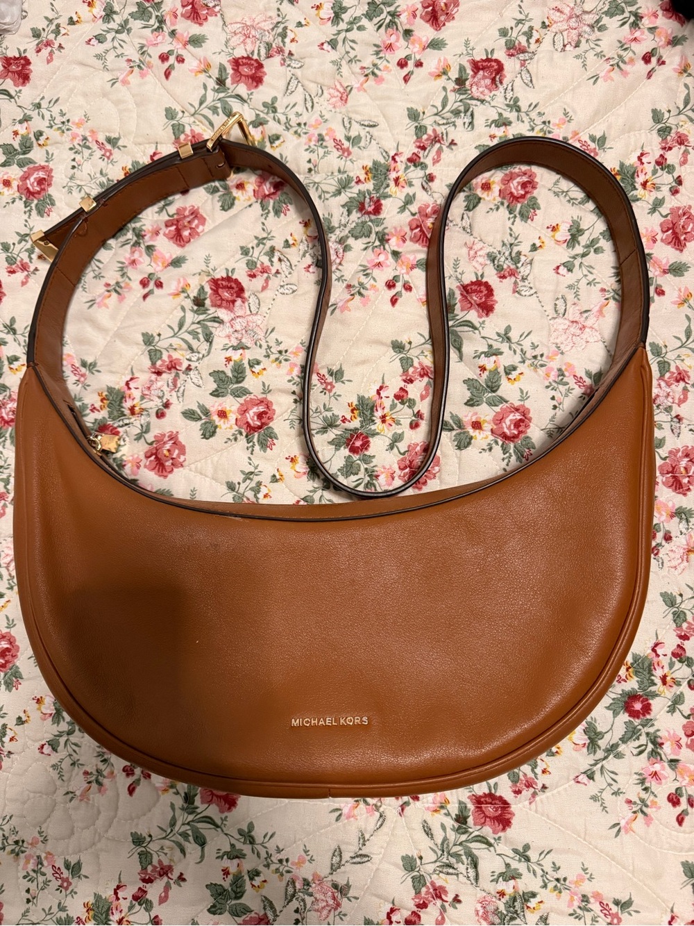 Michael Kors Cognac Crescent Shoulder Bag